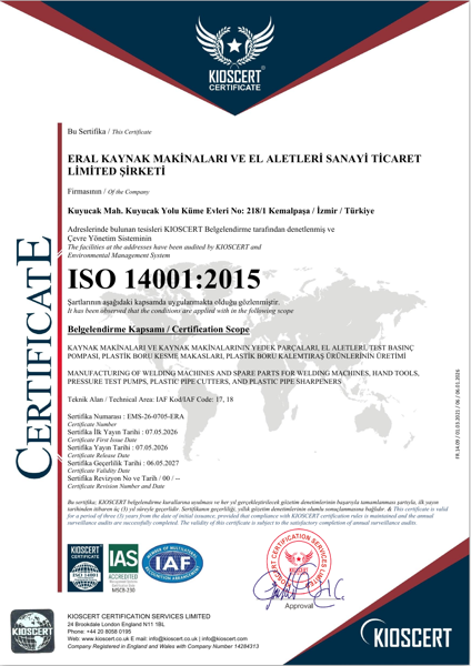 ISO 14001:2015 Çevre Yönetim Sistemi